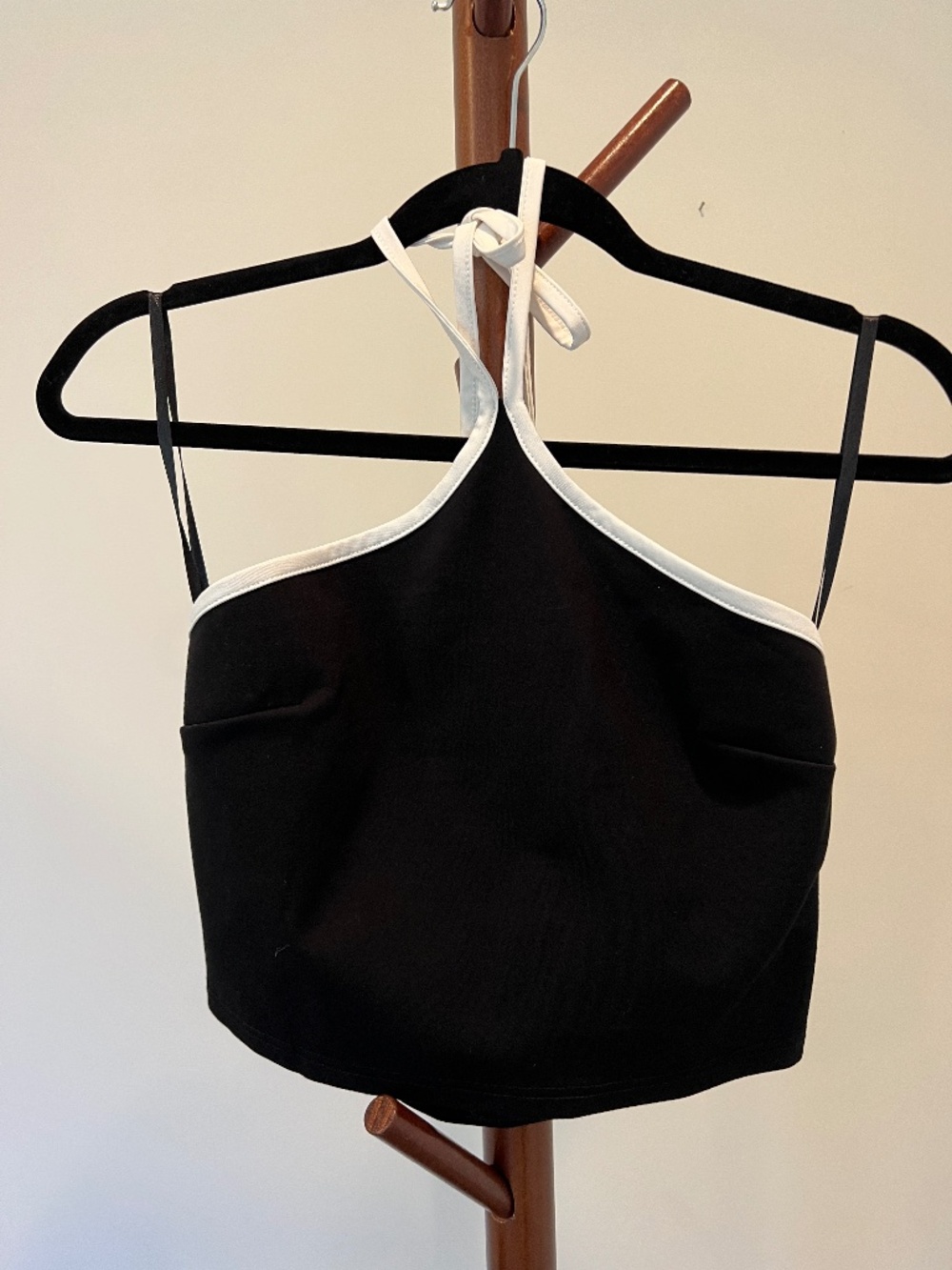 Superdown Sirena Contrast Halter Top in Black & White - Size M